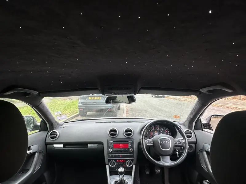 Starlight Cabin, roof above the dashboard